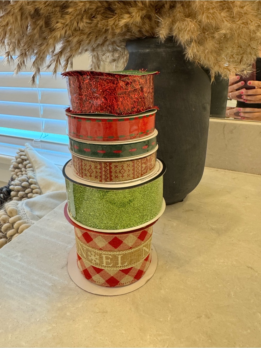 Holiday Ribbon Bundle - Red & Green Decorative Craft Ribbons